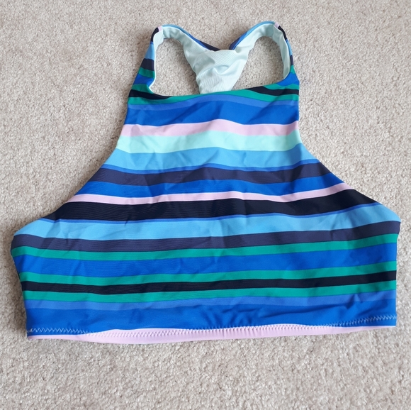 aerie Other - 4.) AERIE / High Neck / Racerback / Bikini Top / Blue Stripe